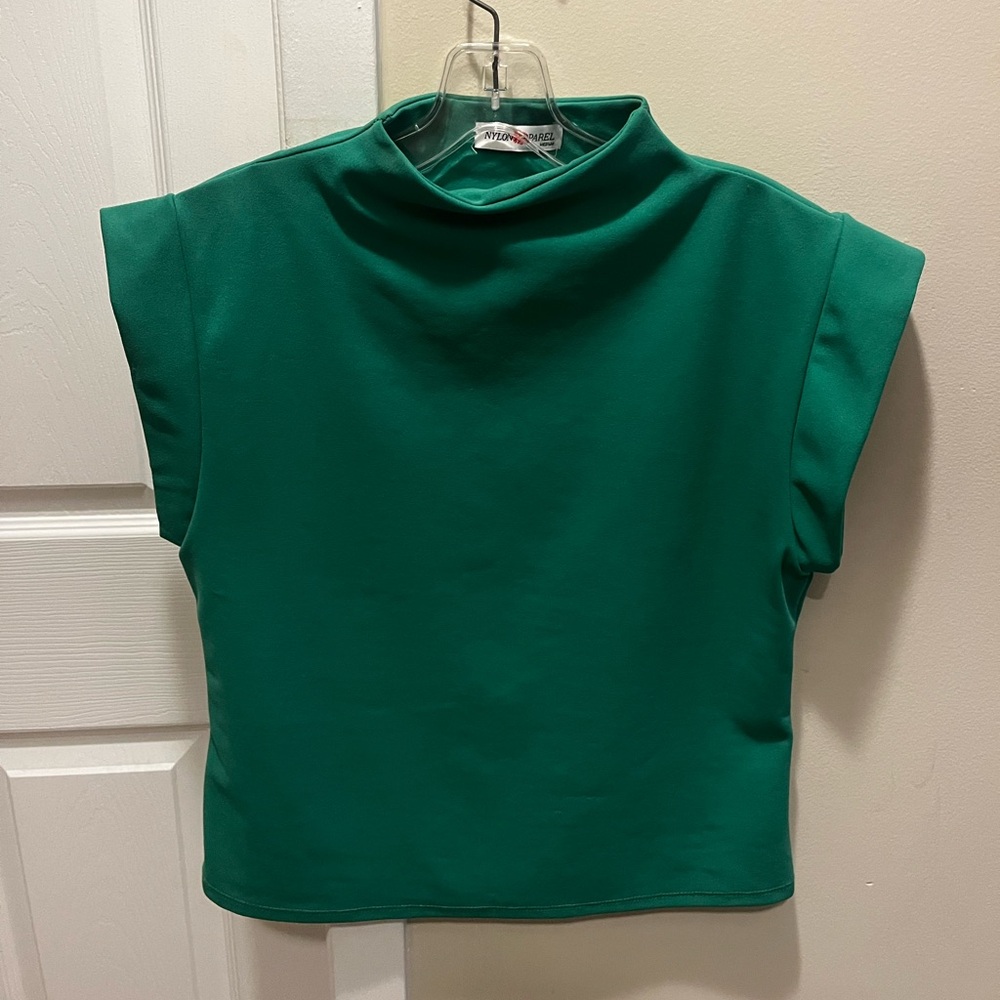 Green High Neck Top